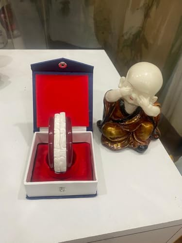 Image of HAPPYCRAFT Original Shakha Pola Bangles - (Pack of 4) | Bengali Traditional Red and White Acrylic Bangles Set for Married Women | Jewellery for Puja Wedding Bridal Ethnic Wear | Comfortable