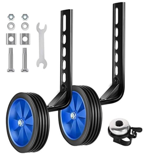 1 par de ruedas de entrenamiento para bicicleta infantil, para bicicletas de 12", 14", 16", 18" y 20", monocarril, resistente, color verde miniatura 7