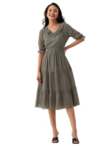 Image of AASK Dress for Women One Piece Kurta Set Tops Knee-Length Fit And Flare Dresses
