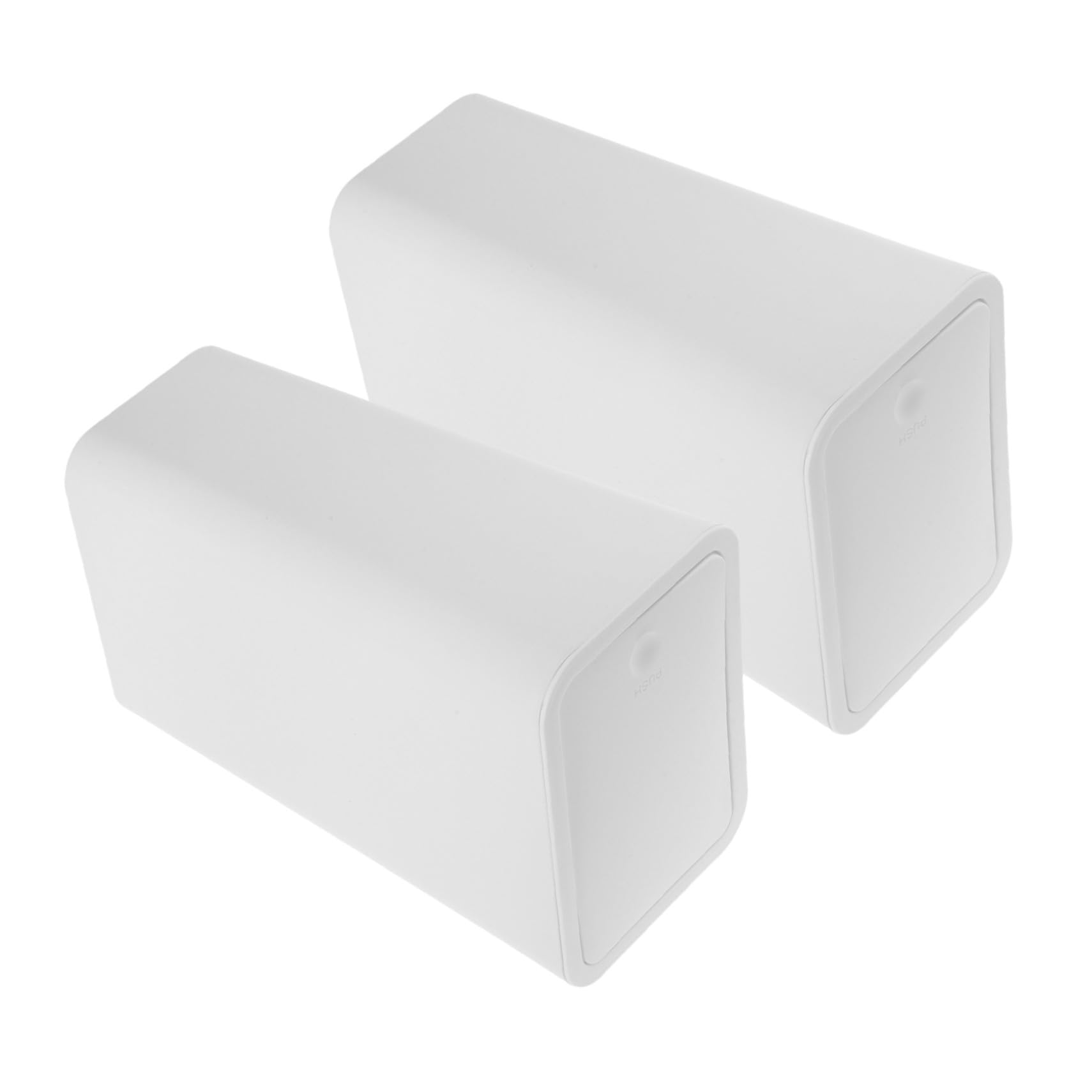 Poubelle à couvercle basculant pour table de chevet et bureau, lot de 2 bacs blancs - 8