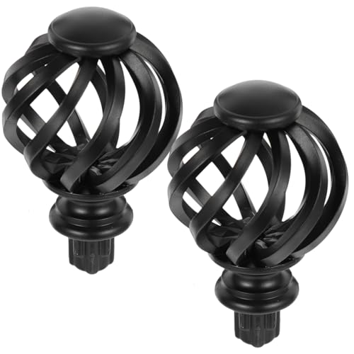 Garneck 2pcs Curtain Rod Finials Decorative Ends for Window Curtains Easy Installation Stylish Design for Living Room Bedroom Decor