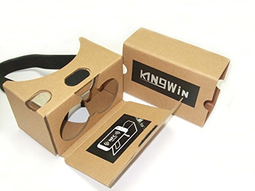 Google Cardboard kit V2 by kingwon 3D 2.0 VR Virtual Reality Glasses W Nose Padding Headset Adjustable Strap for 3.5 to 6 inches Smartphones - 2016 Rewarding Innovative black 3D video glasses-Yellow