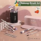BS-MALL Makeup Brush Set 18 Pcs Premium Synthetic Foundation Powder Concealers Eye shadows Blush Makeup Brushes with black case - Image 6