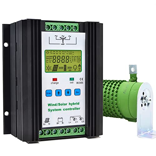 Controlador De Carga Híbrido Solar De Viento - 1000 W Pv Solar Y Viento, Controlador De Carga De Energía Lcd Para Sistema Complementario, Panel Solar, Sistema Complementario Solar De Viento 24 V 48 V Controlador De Carga Híbrido Solar De Viento - 1000 W Pv Solar Y Viento, Controlador De Carga De Energía Lcd Para Sistema Complementario, Panel Solar, Sistema Complementario Solar De Viento 24 V 48 V