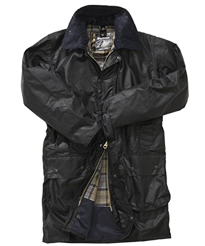 Barbour Border Wachsjacke Blau - 48 - Herren - Bekleidung - Regular-fit