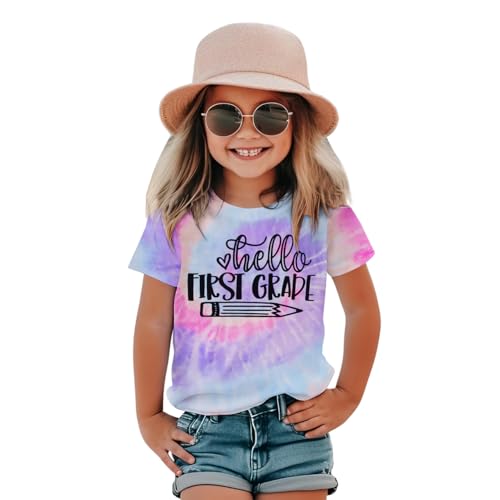 Image of MODNTOGA Kid Girl Boy First Day of School Shirt Back to School T-Shirt Hello Kindergarten 1st 2nd 3rd Grade Graphic Tee Tops