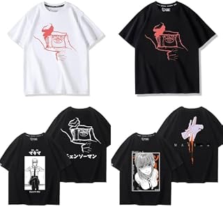 対応 チェンソーマン tシャツ マキマ 半袖 支配の悪魔 インナーシャツ コスプレ 衣装 夏服 丸首 上着 日常服 普段着 トップス (カラー2,M) [並行輸入品]