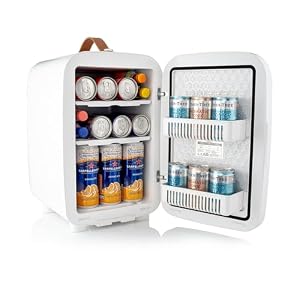 Subcold PRO15 Mini-Kühlschrank – Leise & energieeffizient, DC- & AC-betriebener kleiner Kühlschrank für Schlafzimmer, Auto, Büro & Reisen | Tragbarer Mini-Kühlschrank für Hautpflege, Beau | Schwarz