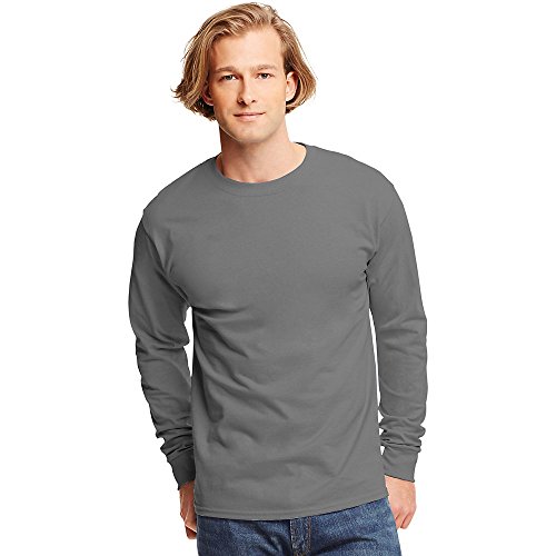 Hanes mens 6.1 oz. Tagless ComfortSoft Long-Sleeve T-Shirt(5586)-NAVY-3XL