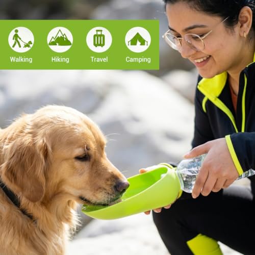 Image of Qpets Foldable Silicone Pet Water Cup, Portable Bottle Attachment for Dogs