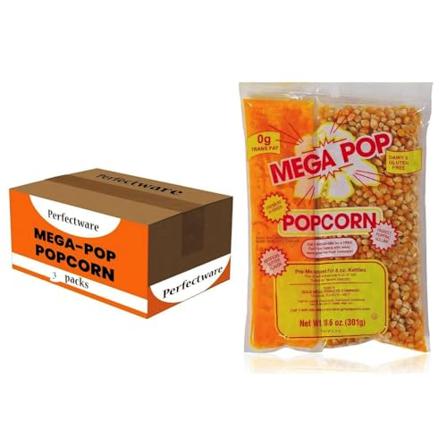 Perfectware Movie Theater Style Popcorn Portion Packs, 10.6 Oz, 3