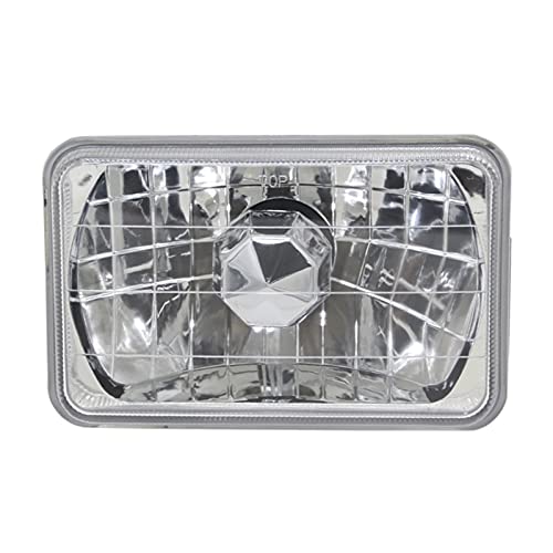Ylt Auto Chrome Crystal Semi-Sealed Headlights 4 X 6 Inch Glass Lens H4 Hid Led Halogen High And Low Beam Replacement Kit (Pair)   #TOP1