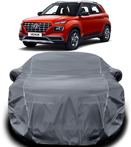 Image of Hyundai Venue Car Cover Waterproof /Venue Cover /Venue Waterproof Triple Stitched Fully Elastic Ultra Surface Body Protection (Grey Lookfor Venue)