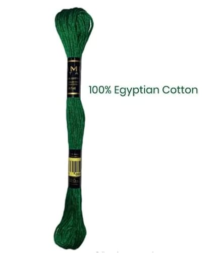 UMC STAG Pack of 12 Premium Embroidery Thread | 100% Egyptian Cotton Premium Skeins | Cross Stitch Embroidery Floss | Oeko TEX Certified Stranded Cotton | Ideal for Arts & Crafts (Emerald Green 923)