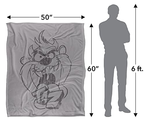 Looney Tunes Blanket, 50"X60", Faded Taz Silky Touch Super Soft Throw #TOP4