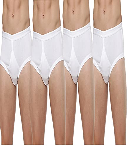 Image of RAMRAJ COTTON Men Pack Of 4 Solid Cotton Briefs | Soft Stretch Outer Elastic Waistband | Comfortable Daily Innerwear
