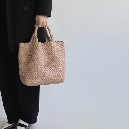 Image of JINMANXUE Fashion Woven Bag Shopper Bag Travel Handbags and Purses Women Tote Bag Large Capacity Shoulder Bags