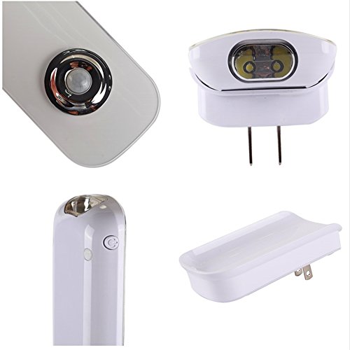 Image of 3-in-1 LED Night Light with Motion Sensor & Flashlight, Rechargeable Emergency Light, Auto Sensing Portable Wall Mount - White