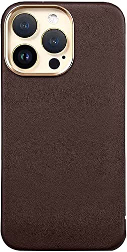 Funda tipo libro para iPhone 14 ZEDEVB de piel marrón 6.1 pulgadas 1