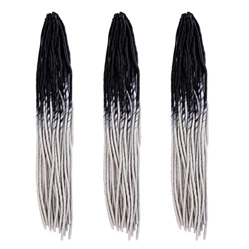 Creamily 3pack/lot 20" Ombre Mixed Color Crochet Faux Braiding Hair Hollow Soft Dreadlocks Braids Hair Extensions 20 Strands/Piece