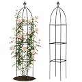 Lancisism 100% Metal Trellis for Climbing Plants Outdoor - Garden Metal Obelisk Trellis Vertical Plant Support for Climbing Vines & Flowers - Sturdy Steel Arch Trellis for Potted Plants Indoor Green
