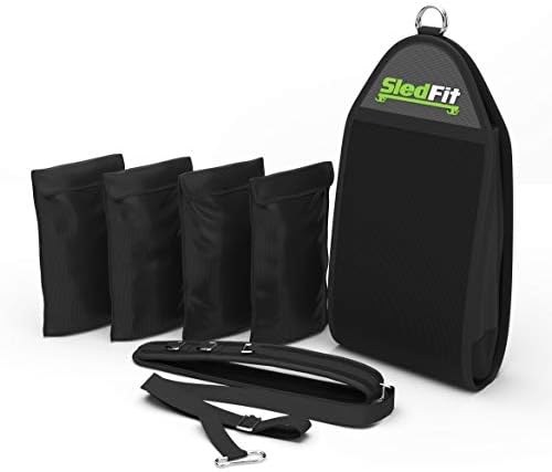 GGAI Pro Weight Sled With Pulling Harness - Adjustable 10-40lbs Workout Sled For Speed Training - Portable Football, Track And Field And CrossFit Equipment - Weighted Drag Pull Power Sled For Fitness