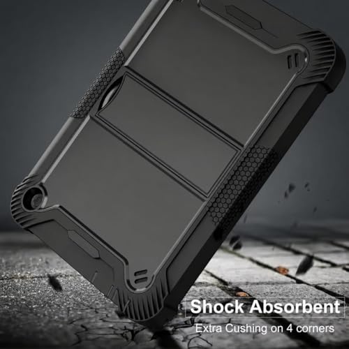 Image of WHITBULL Rugged Shockproof Heavy Duty Back Case Cover Compatible with Kindle Fire HD 8 Plus /Fire HD 8 (8 inch) (Only Fit 12th Generation 2022) Tablet Case, Black