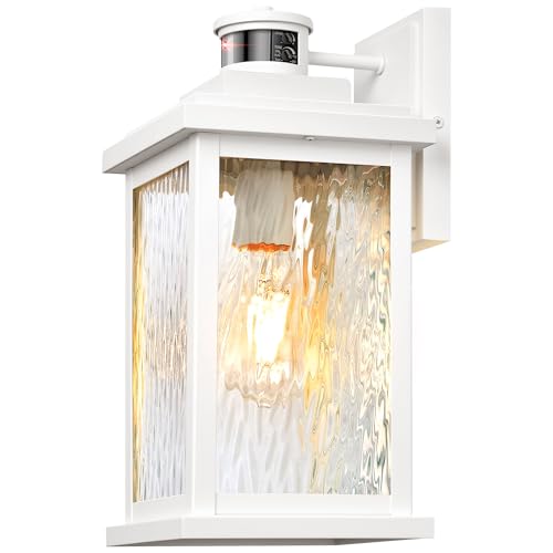 Image of VIANIS Large Adjustable Sensitivity Motion Sensor Exterior Porch Lights | Durable Anti-Rust Aluminum, Dimmable, White Dusk to Dawn Outdoor Lighting, Waterproof Front Porch Light for Garage Front Door