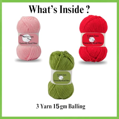Image of VIRADHAM Crochet Kit for Beginners - Complete Starter Set with 3 Yarn Balls, Crochet Hooks, Scissors, Needles & Stitch Markers - DIY Crochet Supplies for Kids & Adults