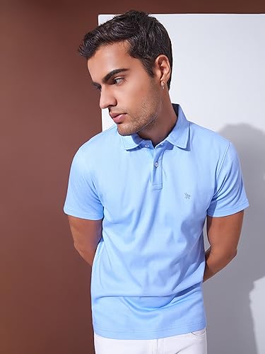 Image of Men's Solid Polo Collar Casual T-Shirt with Pocket | Cotton Polo Collar Half Sleeves Solid T-Shirt | Slim Fit Polos
