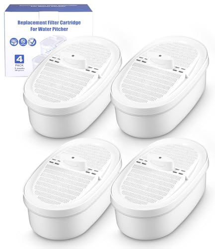Filtro de Reemplazo de 4 Piezas Para Todos los Sistemas de Filtro de Caída de Agua, Reducción de PFOA/PFOS, Cloro Residual de Cloro y óxido, el Filtro de Agua Dura Tres Meses o 200 Galones