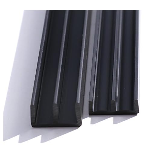 6mm Glasführungsprofil - Schiebetürprofil (200, schwarz)