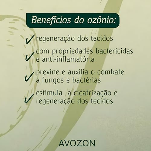 Óleo Ozonizado de Avocado Avozon Hidratante Com Regeneração e Cicatrização 30mL