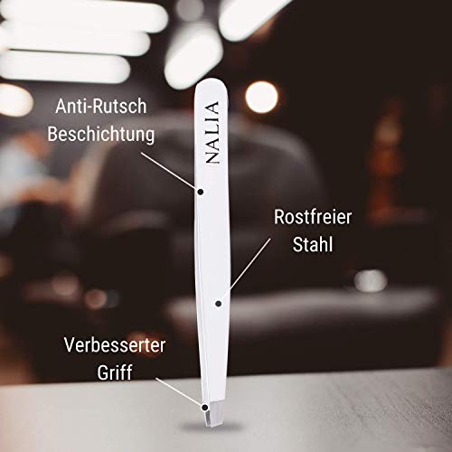 NALIA® Profi Pinzette mit Reiseetui – Einfach schonendere Haarentfernung! - Optimal für Augenbrauen Zupfen und Wimpernverlängerung - Augenbrauenpinzette - Image 4