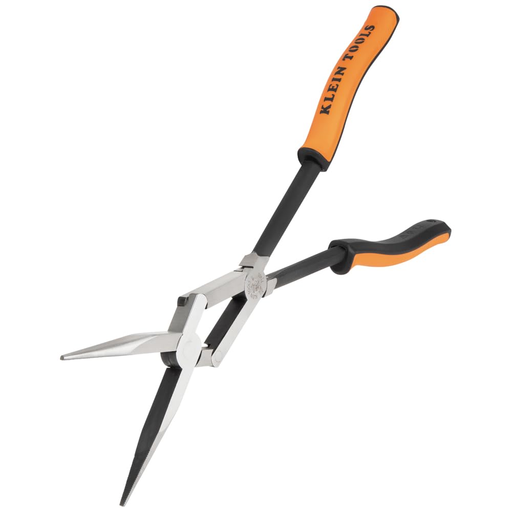 Klein Tools 71400 Long Nose Needle Nose Pliers, Angled Knurled