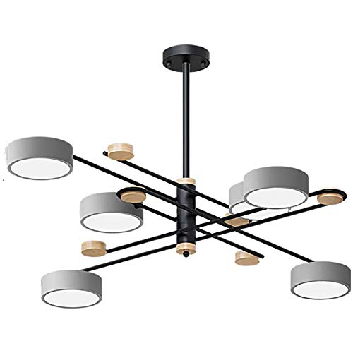 Plafond lumière noir et gris lampes en fer clair salon et chambre Trois