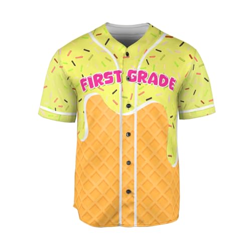 Personalized Ice Cream Drip Baseball Jersey Custom Name & Number Ice Cream Sprinkle Drip Baseball Jersey Unisex Summer Outfit miniatura 6