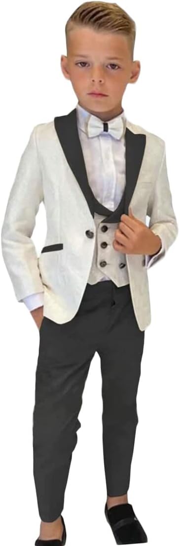 Formal Boys Suits for Wedding Flower Boys Suits One Button Blazer Vest Pants for Children