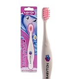 Babyton Spazzolino da denti biologico, ecologico, setole morbide per bambini, manico ergonomico, materiale biodegradabile in pannocchia di mais (medusa)