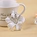 Merdia Broche para mujer, diseño de flores con cristal de color blanco,...