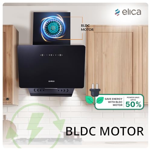 Image of Elica 60cm 1400 m3 /hr BLDC Filterless Autoclean Vertical Kitchen Chimney | Twin Suction Inlets| 15 Years Motor & 5 Years Comprehensive Warranty| KITTY FL 600 BLDC HAC LTW MS NERO |Black| Motion Sensor