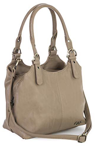 Big Handbag Shop - Bolso de mano de Sintético mujer, color Marrón, talla M