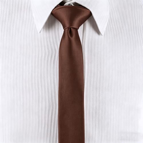 Image of Landisun Black Tie Men Women Solid Skinny Ties Slim Ties Satin Tie