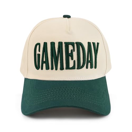Gameday Hat Vintage Embroidered Professional Football Season Cap, Green