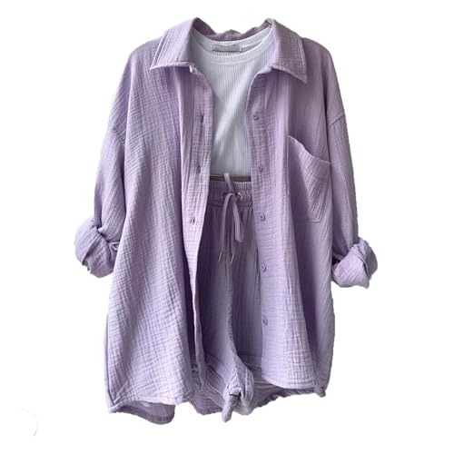 Oseczmut Sommer-Freizeitoutfit, 2-teilige Damen-Outfits | Lässiges Oberteil und Shorts mit Kordelzug - Urlaubskleidung, Strandoutfit für den Alltag, Reisen, Outdoor