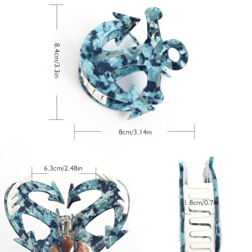 Personalized Navigation Anchor Acetate Hair Claw Clip for Women Girls Gift Mother Day Gift Holiday Fun Hair Accessories 1 Piece