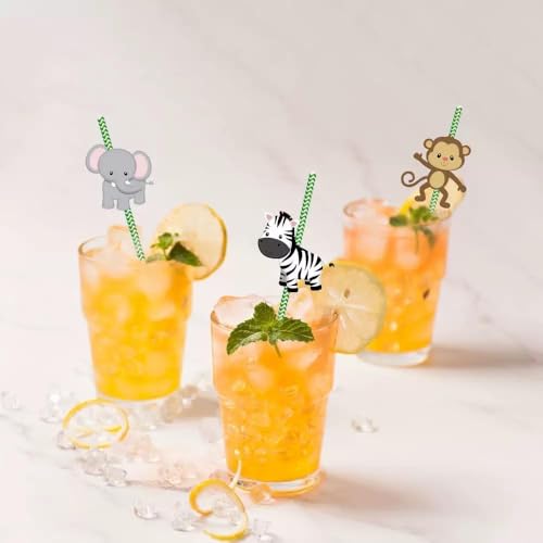Pitillos de papel con animales de la selva, 36 piezas miniatura 5
