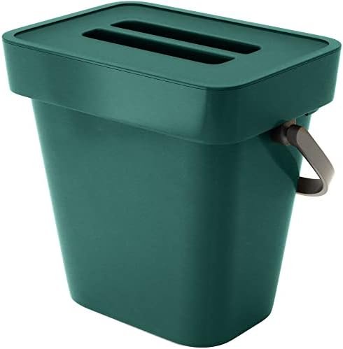𝗪𝗜𝗡𝗡𝗘𝗥 𝟮𝟬𝟮𝟯* Kitchen Compost Bin - Small Compost Bin - 5L Food Waste Caddy with Removable Lid and Handle, Countertop Kitchen Food Bin, Hanging Compost Bin Kitchen, Easy Clean Compost Caddy