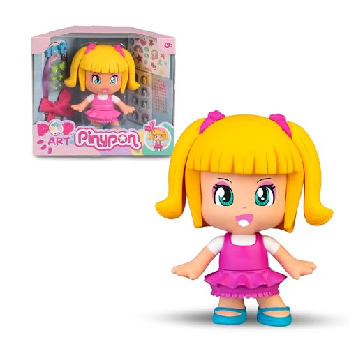 Pinypon Pop & Art Figurine de 17 cm à décorer et Personnaliser avec Accessoires, Autocollants,...