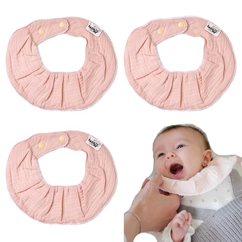 BABATÉ Kids - Pack 3 Baberos secababitas, Salvababas, Bandanas bebe, Baberos recien nacido, Babero babas algodón (Pack 3 Monocolor Rosa)